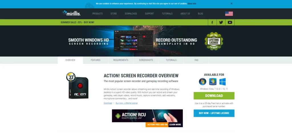 Action! by Mirillis-برامج تسجيل الشاشة للكمبيوتر