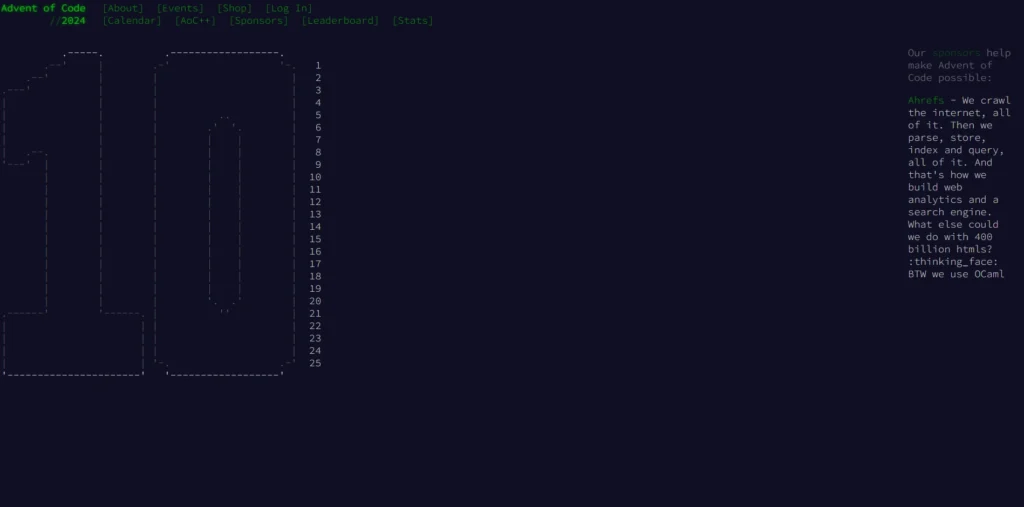 Advent of Code-مواقع تعلم البرمجة