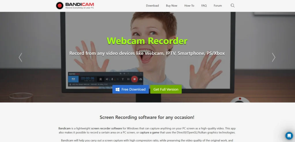 Bandicam-برامج تسجيل الشاشة للكمبيوتر