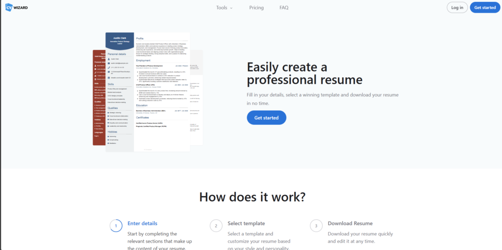 CVWizard-مواقع انشاء سيرة ذاتية