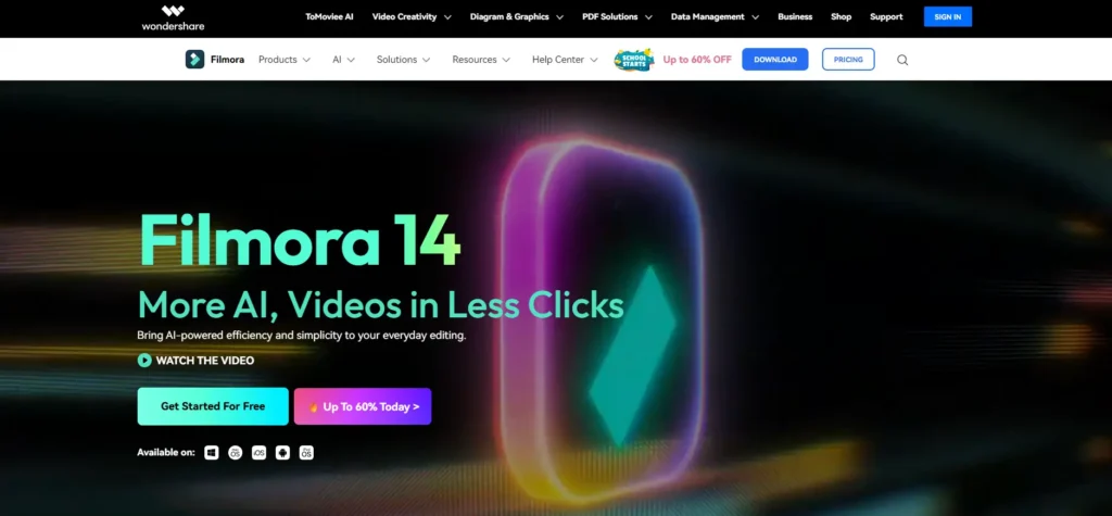 Filmora Online Editor-تعديل الفيديو أونلاين