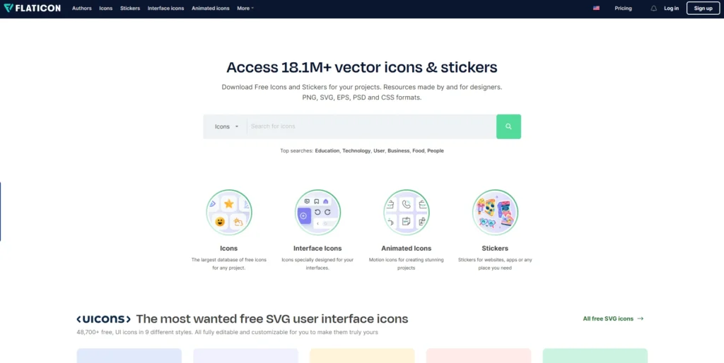 Flaticon-مواقع تحميل أيقونات