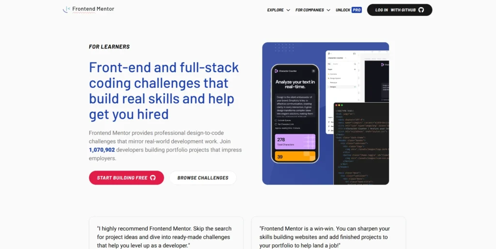 Frontend Mentor-مواقع تعلم البرمجة