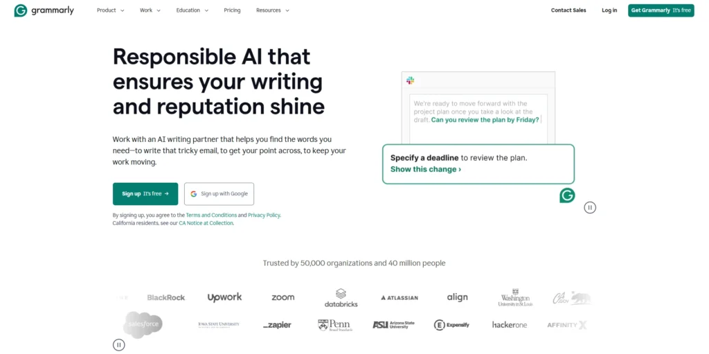 Grammarly-مواقع مجانية لزيادة الإنتاجية