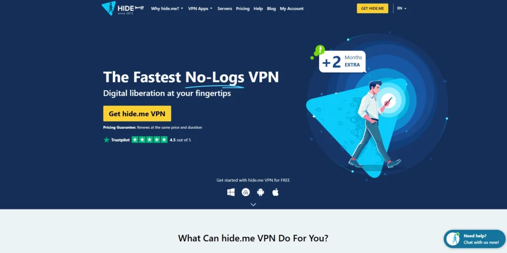 Hide.me VPN-افضل برامج VPN للكمبيوتر