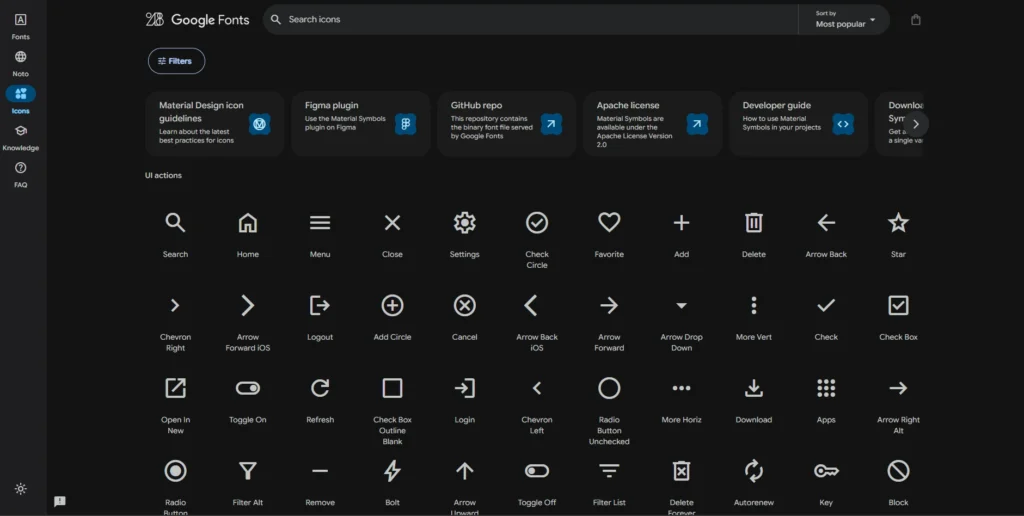 Material Icons (Google)-مواقع تحميل أيقونات