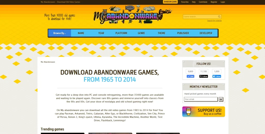 MyAbandonware-مواقع تحميل العاب