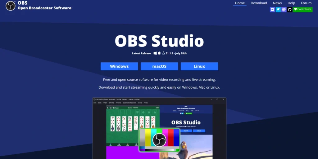 OBS Studio-برامج تسجيل الشاشة للكمبيوتر