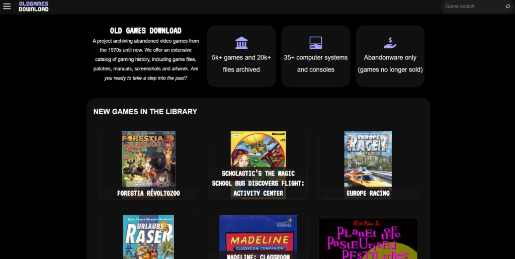 Old Games Download (Abandonware)-مواقع تحميل العاب