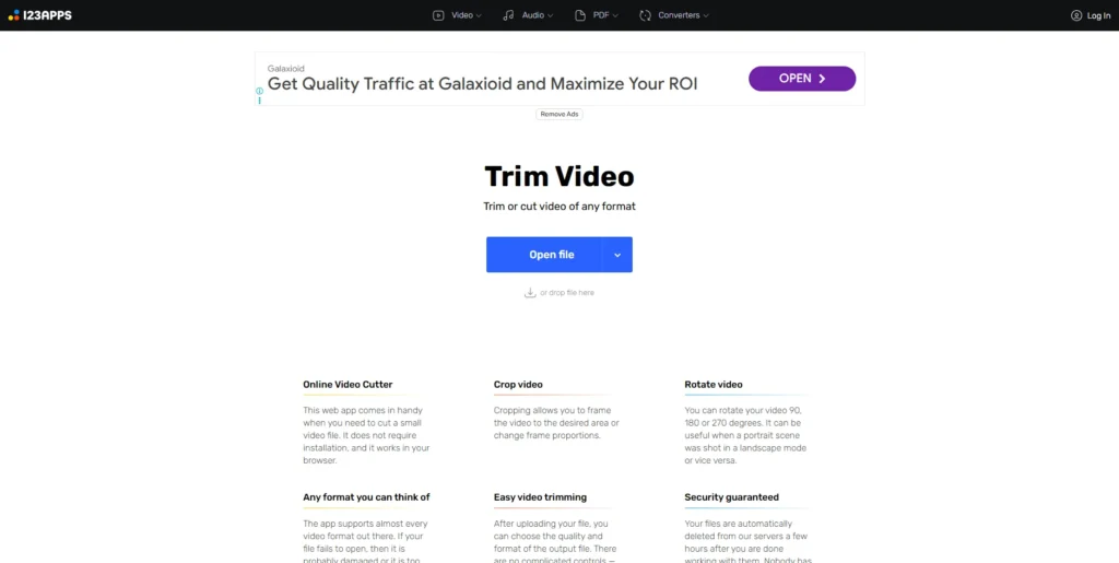 Online Video Cutter-تعديل الفيديو أونلاين
