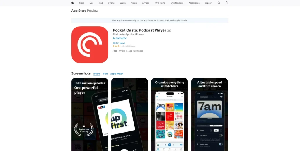 Pocket Casts 1-تطبيق بودكاست