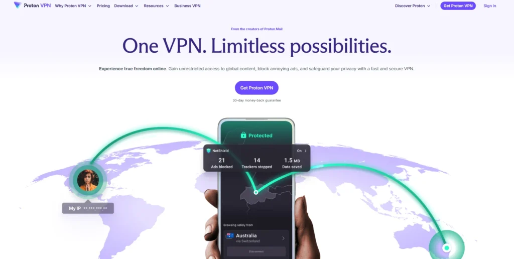 ProtonVPN-افضل برامج VPN للكمبيوتر