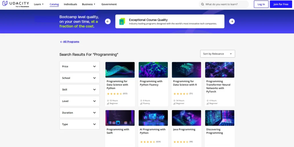 Udacity-مواقع تعلم البرمجة