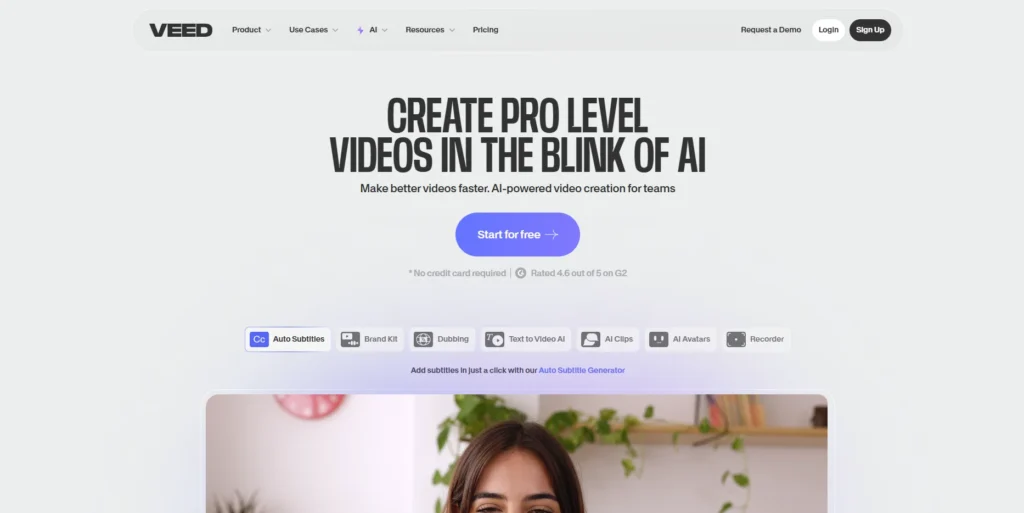 Veed.io-تعديل الفيديو أونلاين