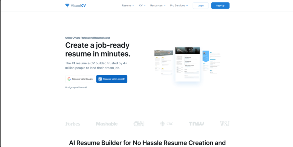 VisualCV-مواقع انشاء سيرة ذاتية