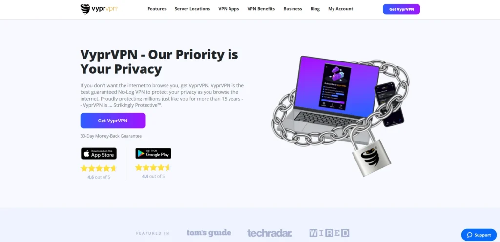 VyprVPN-افضل برامج VPN للكمبيوتر