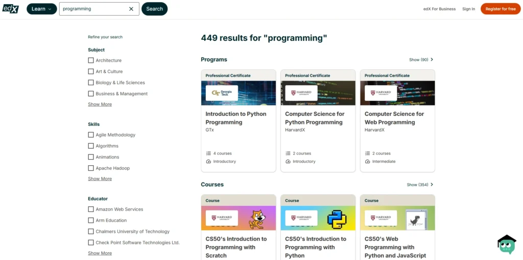 edX-مواقع تعلم البرمجة