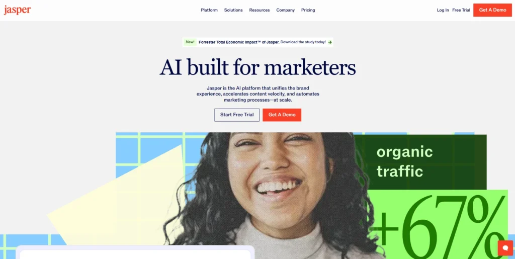 Jasper AI-كتابة المحتوى بالذكاء الاصطناعي